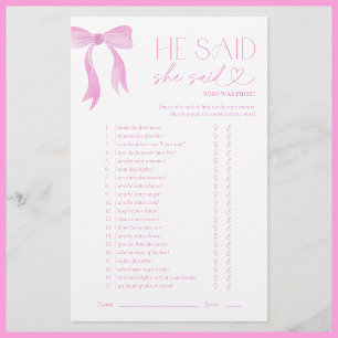 Il A Dit Qu'Elle A Dit Pink Bow Fête des mariées J