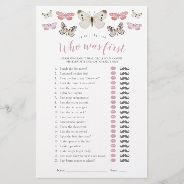 Il A Dit Qu'Elle A Dit Pink Butterflies Douche Jeu (Devant)