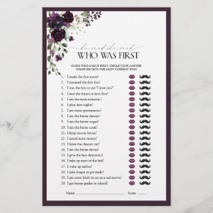 Il A Dit Qu'Elle A Dit Purple Floral Fête des mari