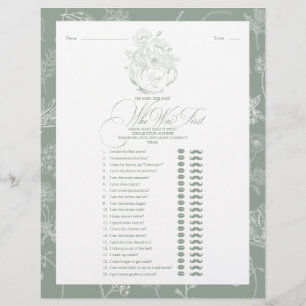 Il A Dit Qu'Elle A Dit Sage Green Bridal Tea Douch