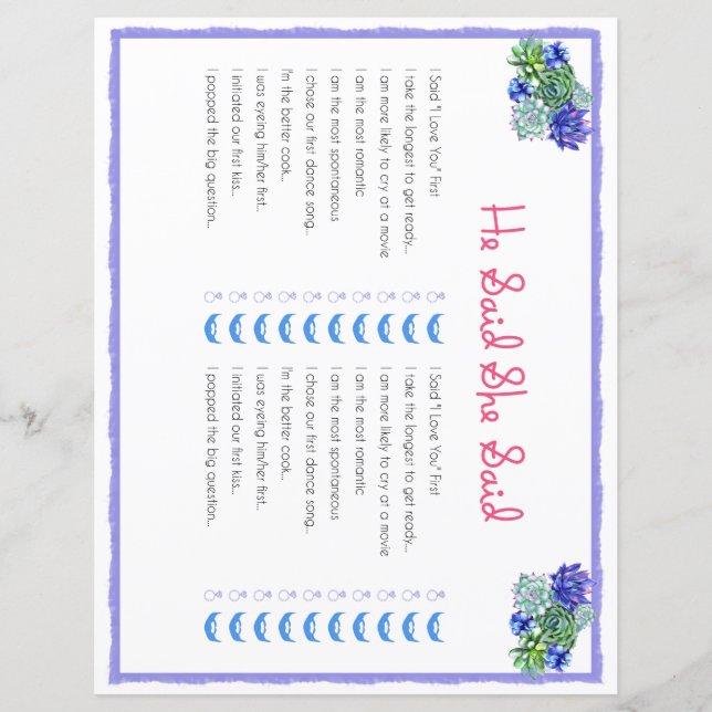 Il A Dit Qu'Elle A Dit Succulent Fête des mariées  (Devant)