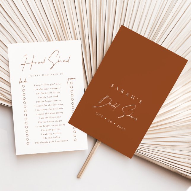 Il A Dit Qu'Elle A Dit Terracotta Fête des mariées (Créateur téléchargé)