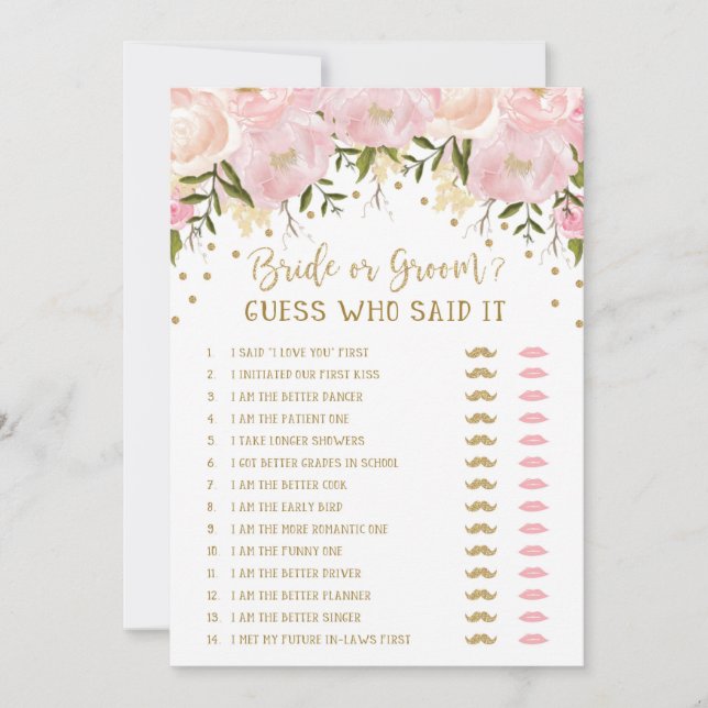 Il a dit qu'elle avait dit jeu de Baby Shower pour (Devant)