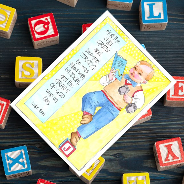 Il a grandi en force et grâce carte postale Inspir (Créateur téléchargé)