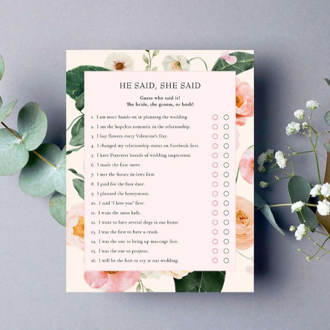 Il Dit Qu'Elle A Dit : | Blush Floral Fête des mar (Créateur téléchargé)