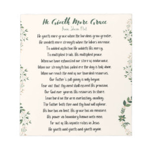 Il Donne Plus De Bloc-Notes De Grace