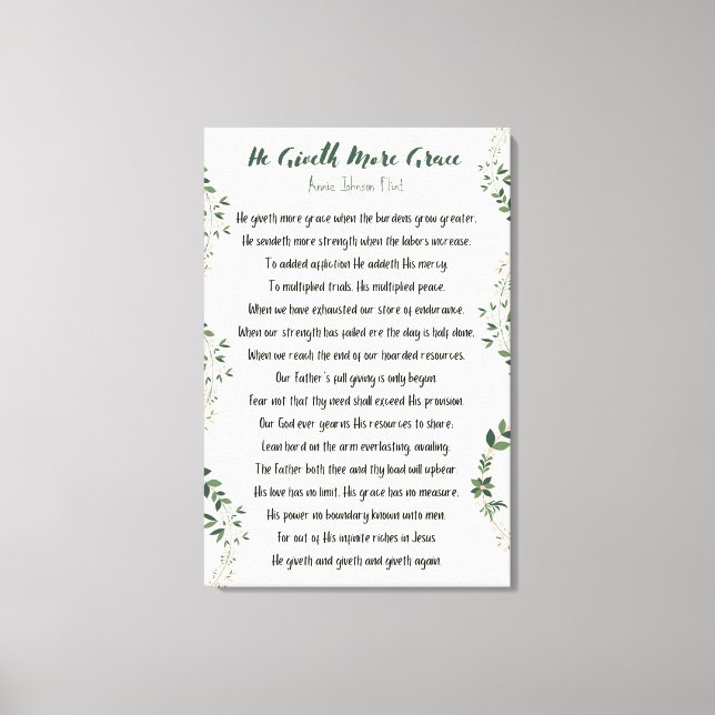 Il Donne Plus De Grace Toile Enveloppée (Recto)