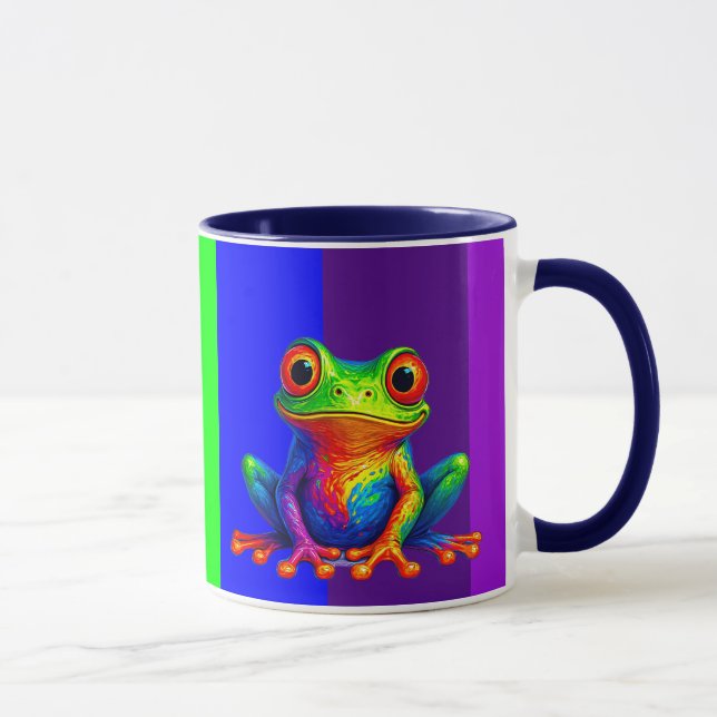 Il est beau ce mug avec sa grenouille rigolote.  (Droite)
