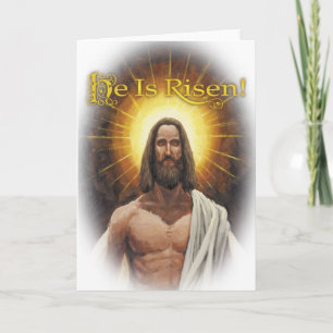 Il est levé ! Portrait de carte de Jésus Pâques