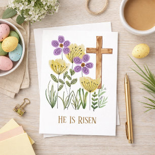Il Est Ressuscité Carte Florale Pâques