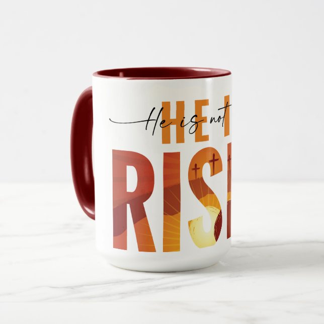 Il Est Ressuscité Jésus Résurrection Foi Mug (Devant gauche)