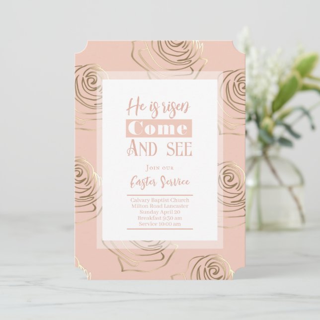 Il Est Risqué Peach Peach Paster Invitation Card (Debout devant)