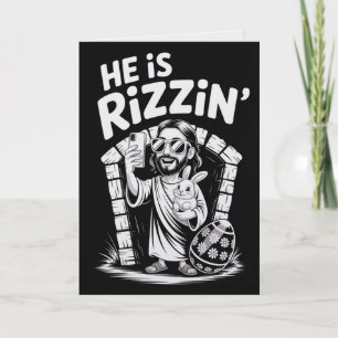 Il Est Rizzin' Carte de Pâques Gen Z Christian Mem