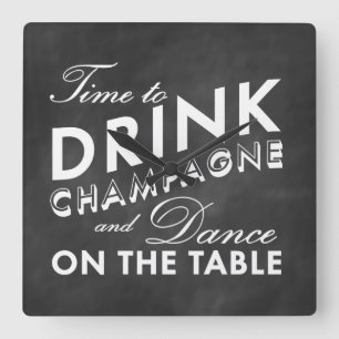 Il est temps de boire une horloge murale de champa