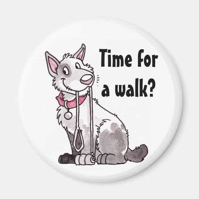 Il Est Temps De Marcher ? Aimant de chien (Devant)