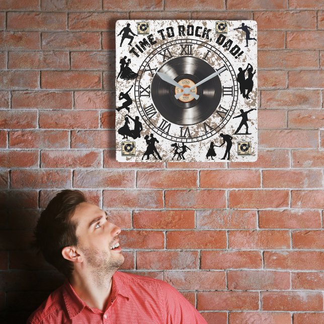 "Il est temps de rocher, papa !" horloge murale (Créateur téléchargé)