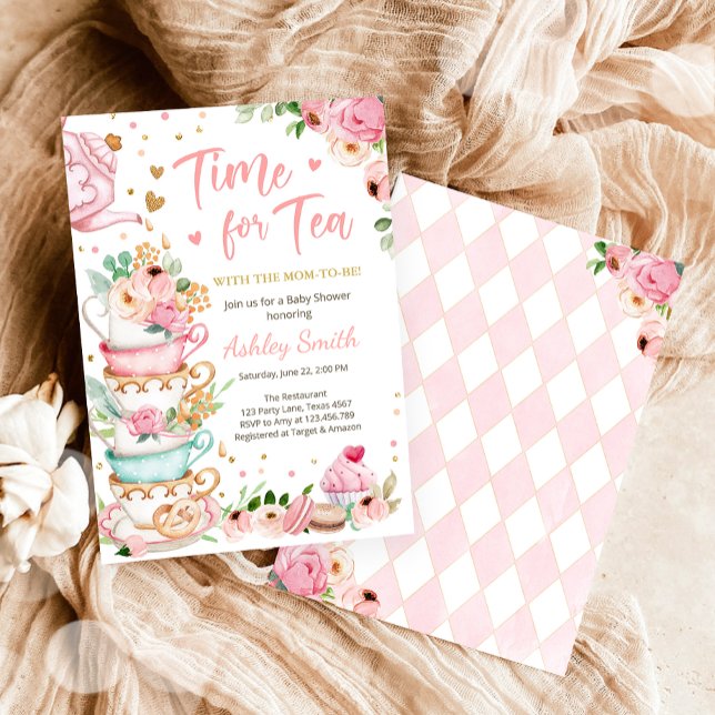 Il est temps pour le Tea Baby shower Invitation Te (Créateur téléchargé)
