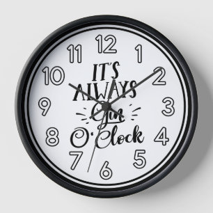 Il est toujours Gin O’Clock Wall Horloge - Fun Bar