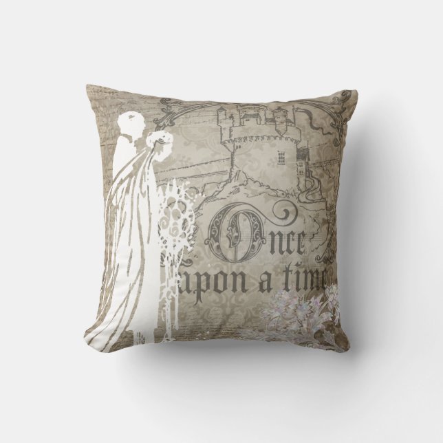 Il était une fois coussin floral bronzage (Recto)