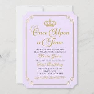 Il était une fois Gold Princess Invitation anniver