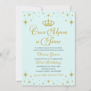 Il était une fois Gold Princess Invitation anniver