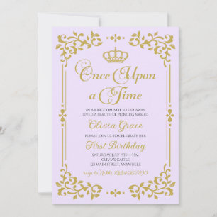Il était une fois Gold Princess Invitation anniver