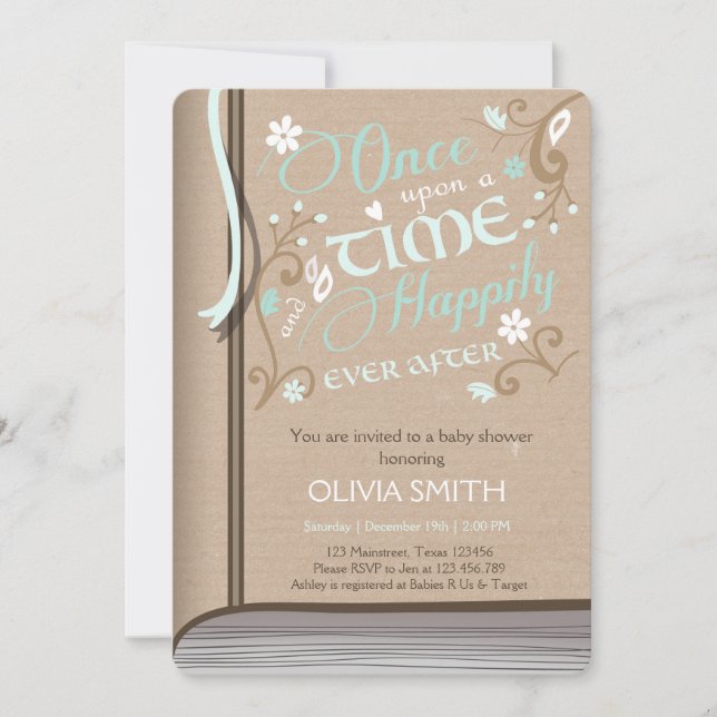 Il était une fois invitation de baby shower de (Devant)