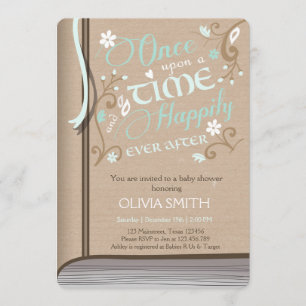 Il était une fois invitation de baby shower de