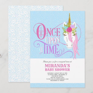 "Il était une fois" invitation de baby shower de