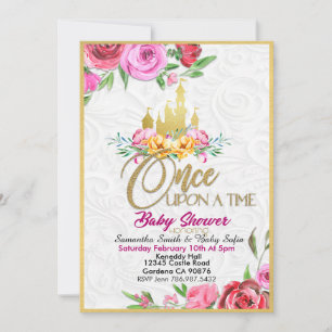Il était une fois Princesse Baby shower invitation