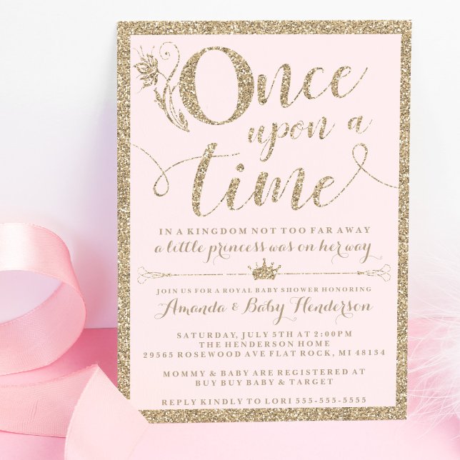 Il Était Une Fois Princesse Baby shower Invitation (Créateur téléchargé)
