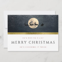 "Il fait une liste" Joyeuse carte de voeux de Noël