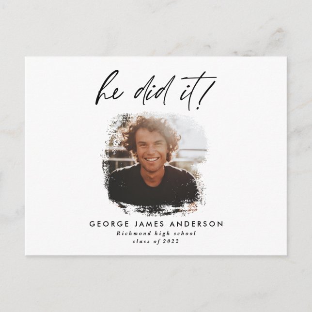 Il l'a fait bleu moderne carte postale (Devant)