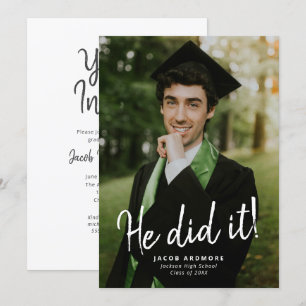 Il L'A Fait ! Diplôme Photo Invitation