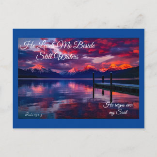 Il me mène au bord des eaux calmes Carte postale v
