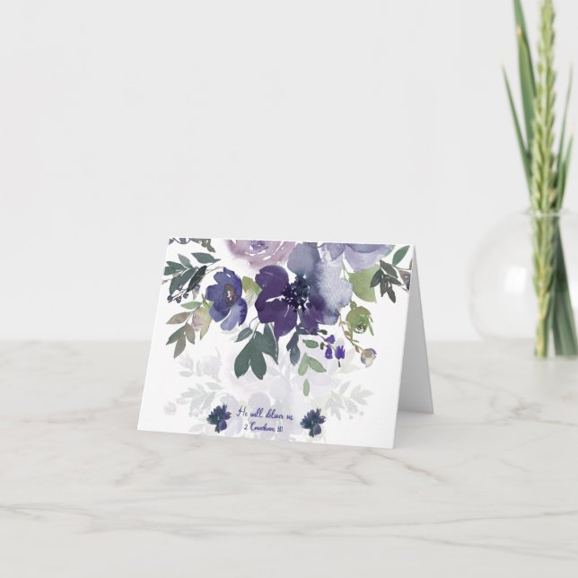 Il nous délivrera, aquarelle florale violette  (Devant)