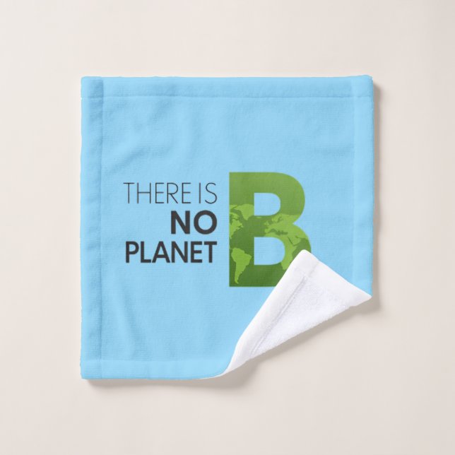 Il n'y a pas de planète B - Typographie de la Terr (Gant de toilette)