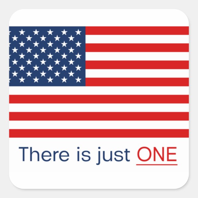 Il n'y a qu'un drapeau américain. Sticker carré (Devant)