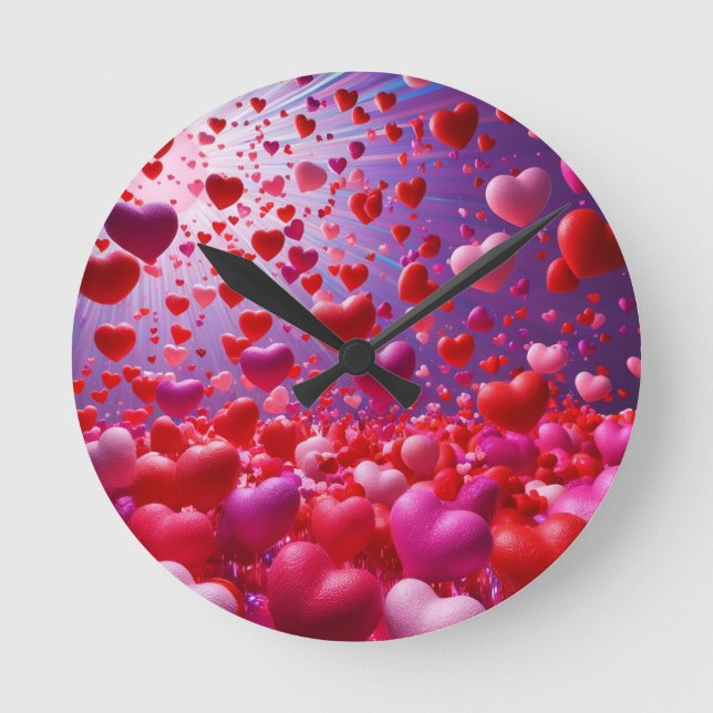 Il pleut des coeurs Horloge murale (Recto)