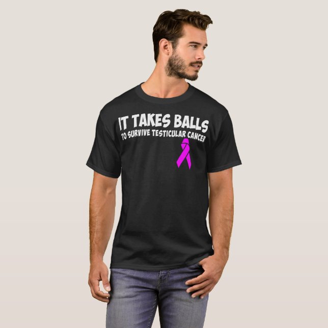 Il prend des boules survivent au T-shirt de cancer (Devant entier)