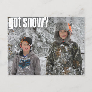"Il y a de la neige ?" Carte postale de vacances -