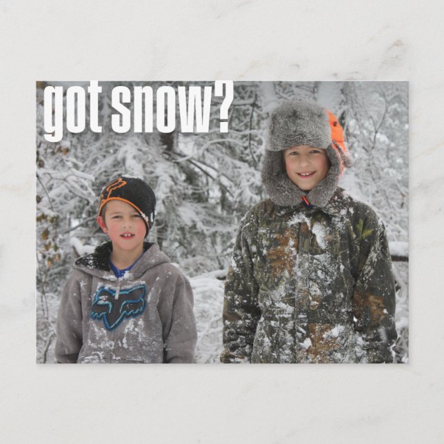 "Il y a de la neige ?" Carte postale de vacances - (Devant)