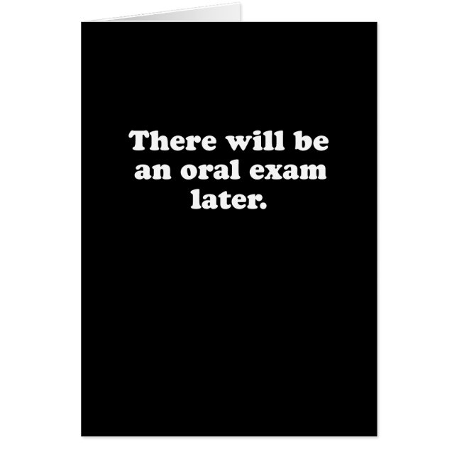 IL Y AURA UN EXAMEN ORAL PLUS TARD (2) (Devant)