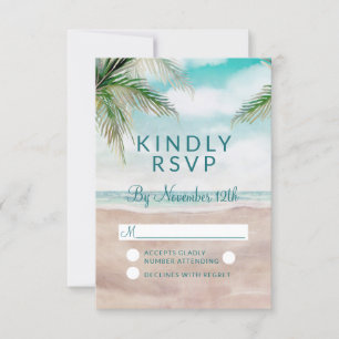 Île Breeze Plage Peint Mariage RSVP Réponse