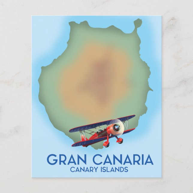 Île canarienne de Grande Canarie, affiche de voyag (Devant)