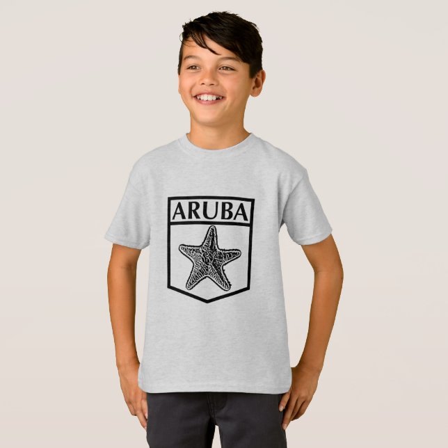 Ile d'Aruba - T-Shirt TAGLESS® pour enfants (Devant entier)