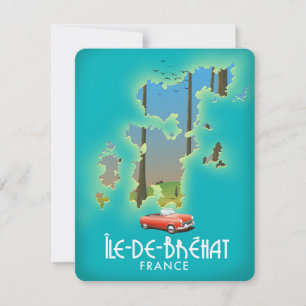 Île-de-Bréhat, affiche de voyage vintage style fra