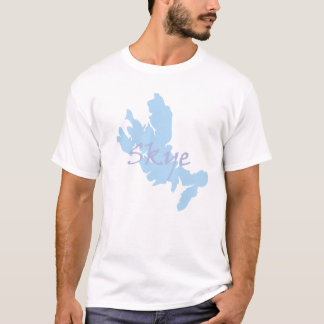 Île de carte de Skye et de T-shirt des textes