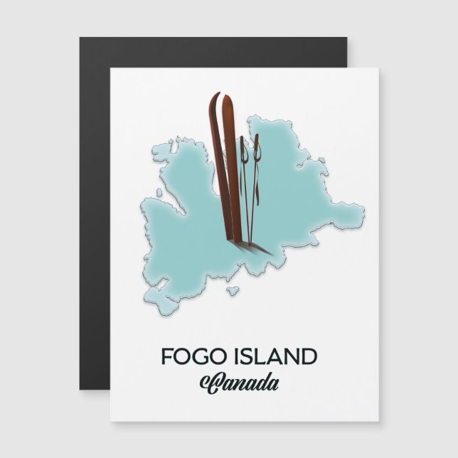 île de Fogo Canada affiche carte (Devant / Derrière)