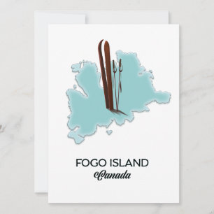 île de Fogo Canada carte poster